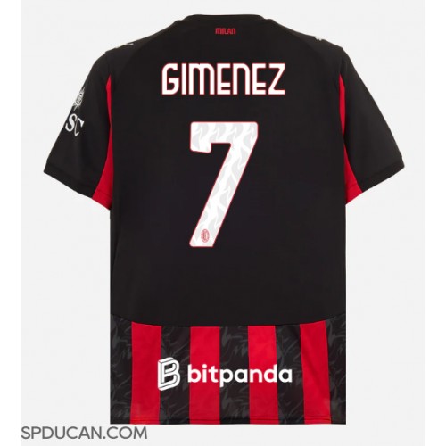 Muški Nogometni Dres AC Milan Santiago Gimenez #7 Domaci 2025-26 Kratak Rukav